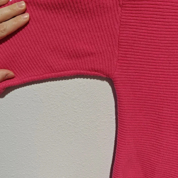 Talbots Lamb's Wool Hot Pink Ribbed Sweater XS Comfy Oversized - Picture 4 of 6